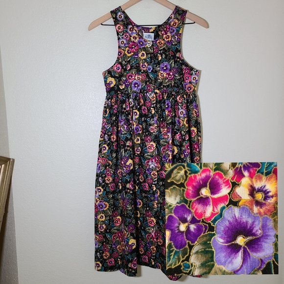 Vintage Dogwood Lane 90's Girls Floral Dress Sunday Easter - Picture 1 of 6